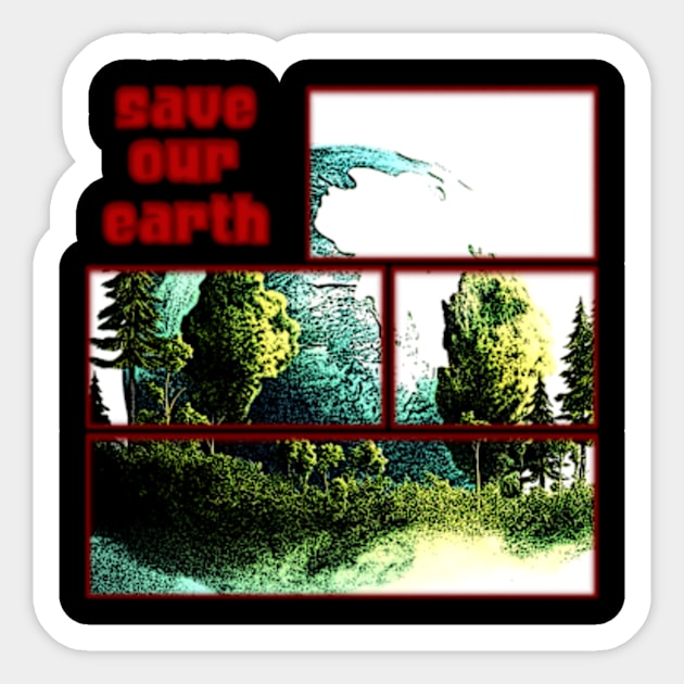 Save Our Earth Sticker by Horrorrye